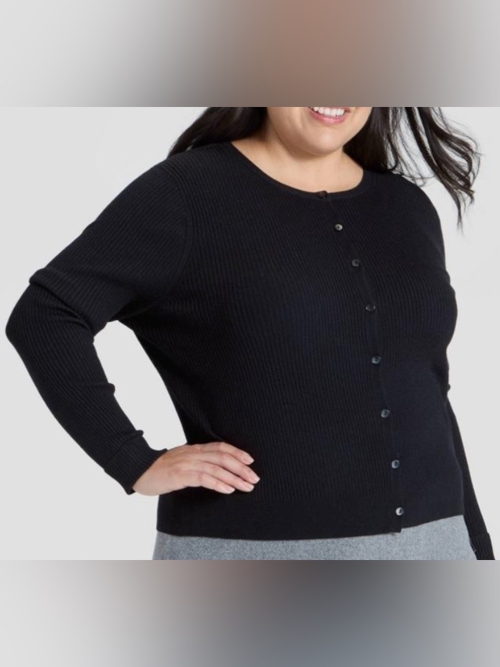 NWT A New Day Plus Size Black Ribbed Cuff Button Up Cardigan Sweater-2 avail